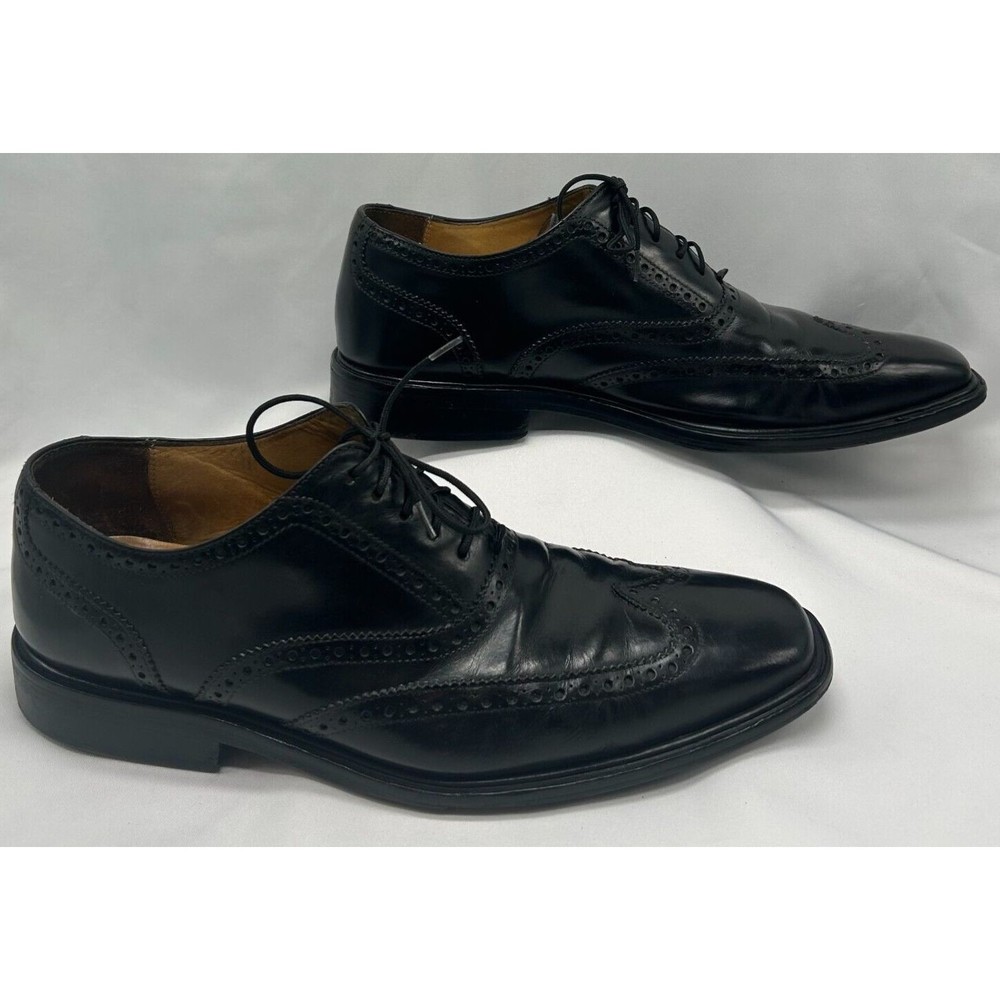 COLE HAAN Wingtip Oxford Black Leather Dress Shoes - C07583 - Men's Sz 9…